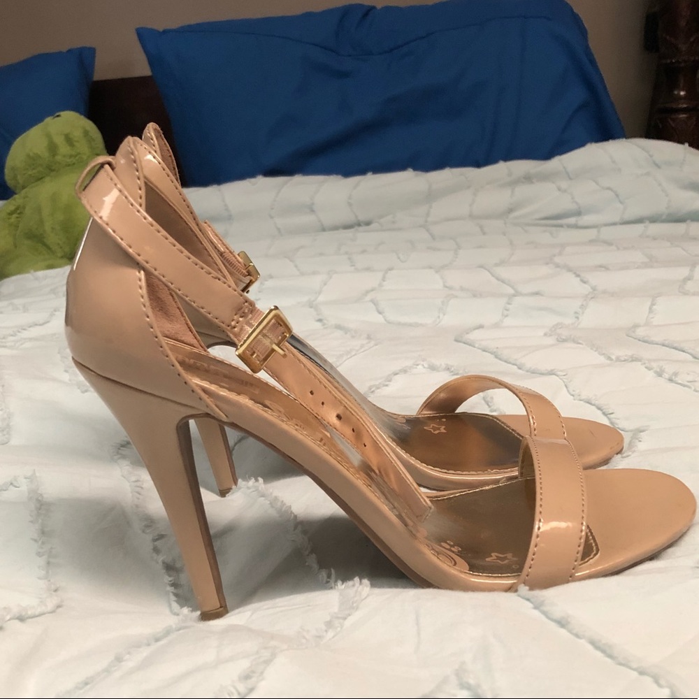 Nude Paten leather strappy heel